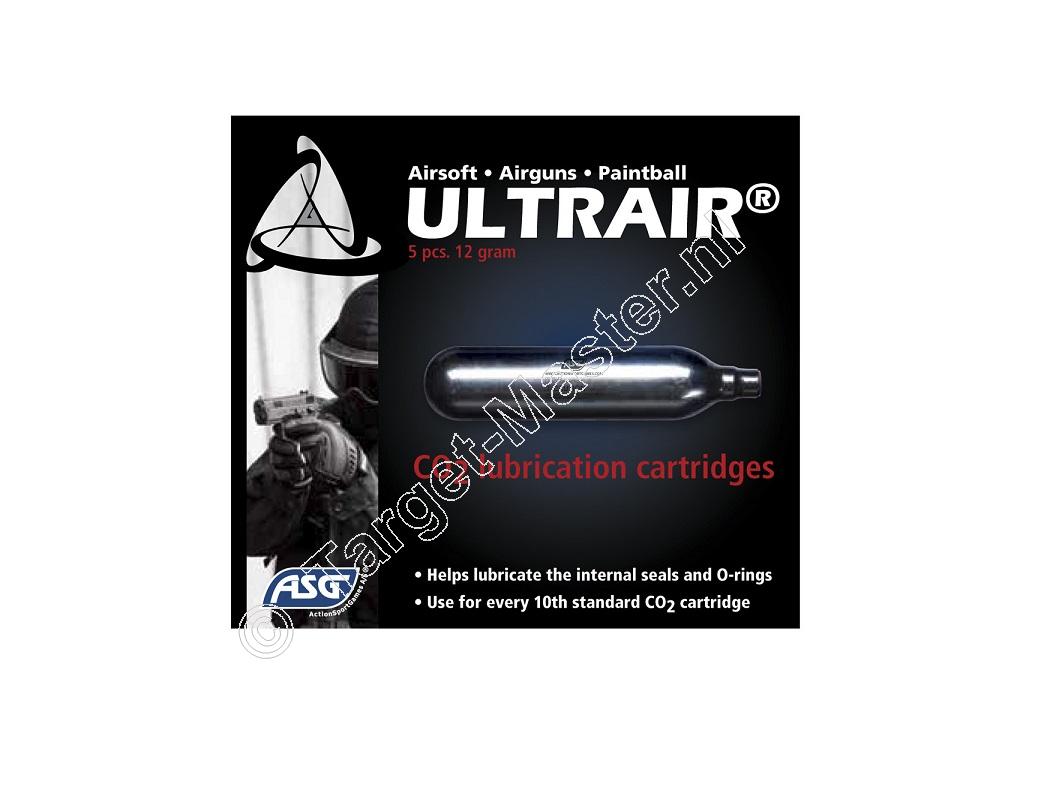 ASG ULTRAIR Co2 Lubrication Cartridges, Co2 Capsules 12 gram package of 5